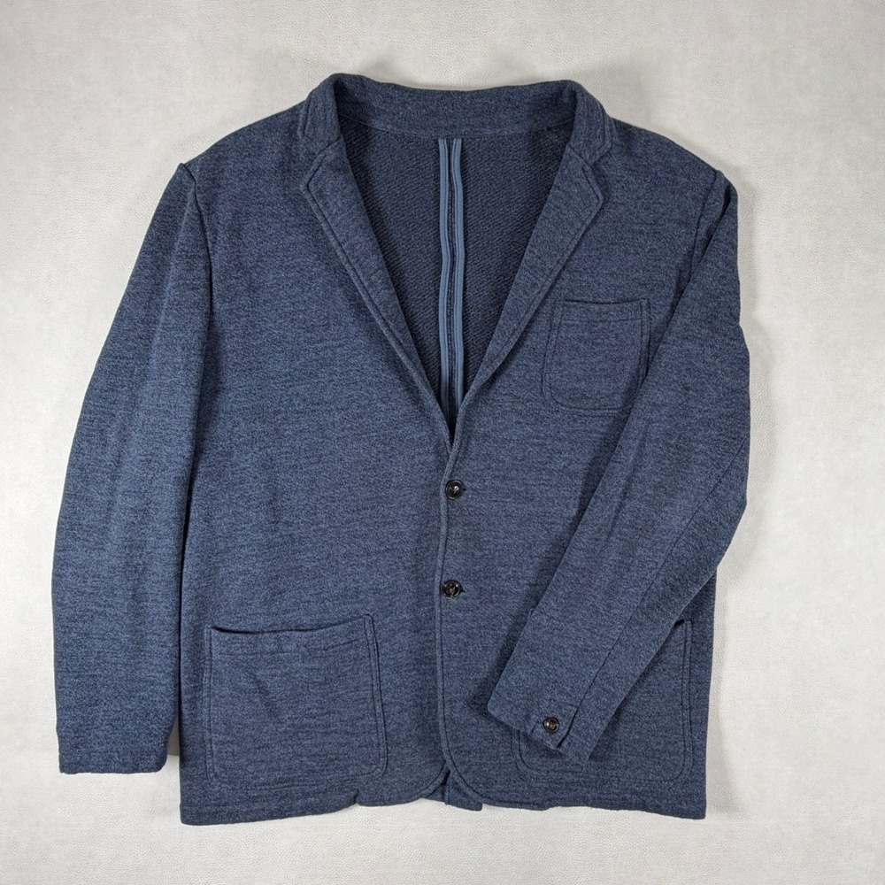 Faherty Inlet Knit Blazer Jacket Men's Size XXL Heather Blue Sport Coat